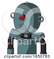 Poster, Art Print Of Blue Mech With Bubble Head And Speakers Mouth And Angry Cyclops Eye And Spike Tip