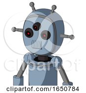 Poster, Art Print Of Blue Mech With Bubble Head And Speakers Mouth And Three-Eyed And Double Antenna