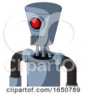 Poster, Art Print Of Blue Mech With Cylinder-Conic Head And Vent Mouth And Cyclops Eye