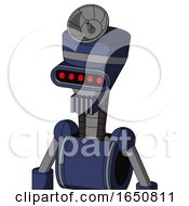Poster, Art Print Of Blue Droid With Vase Head And Vent Mouth And Visor Eye And Radar Dish Hat
