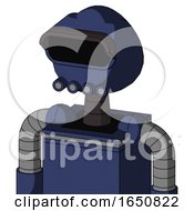 Poster, Art Print Of Blue Droid With Rounded Head And Pipes Mouth And Black Visor Eye