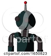 Poster, Art Print Of Blue Droid With Rounded Head And Speakers Mouth And Two Eyes And Single Led Antenna