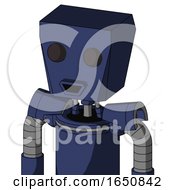 Poster, Art Print Of Blue Droid With Box Head And Happy Mouth And Two Eyes
