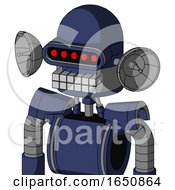 Poster, Art Print Of Blue Droid With Dome Head And Keyboard Mouth And Visor Eye
