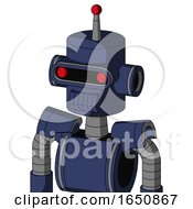 Poster, Art Print Of Blue Droid With Cylinder Head And Toothy Mouth And Visor Eye And Single Led Antenna