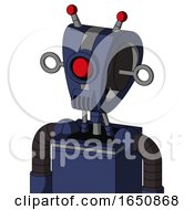 Poster, Art Print Of Blue Droid With Droid Head And Speakers Mouth And Cyclops Eye And Double Led Antenna