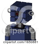 Poster, Art Print Of Blue Droid With Cube Head And Speakers Mouth And Black Cyclops Eye
