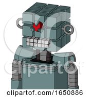 Poster, Art Print Of Blue Droid With Cube Head And Keyboard Mouth And Angry Cyclops Eye