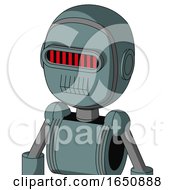 Poster, Art Print Of Blue Droid With Bubble Head And Toothy Mouth And Visor Eye