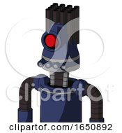Poster, Art Print Of Blue Droid With Cone Head And Pipes Mouth And Cyclops Eye And Pipe Hair