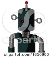 Poster, Art Print Of Blue Droid With Cylinder Head And Happy Mouth And Black Cyclops Eye And Single Led Antenna
