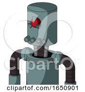 Blue Droid With Cylinder Head And Pipes Mouth And Angry Cyclops Eye