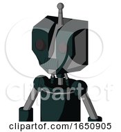 Poster, Art Print Of Blue Droid With Mechanical Head And Speakers Mouth And Two Eyes And Single Antenna