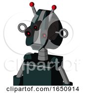 Poster, Art Print Of Blue Droid With Droid Head And Happy Mouth And Three-Eyed And Double Led Antenna
