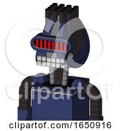 Poster, Art Print Of Blue Droid With Droid Head And Keyboard Mouth And Visor Eye And Pipe Hair