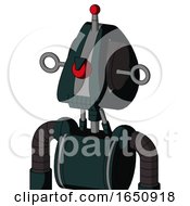 Poster, Art Print Of Blue Droid With Droid Head And Toothy Mouth And Angry Cyclops And Single Led Antenna