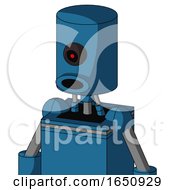 Poster, Art Print Of Blue Automaton With Cylinder Head And Round Mouth And Black Cyclops Eye