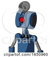 Blue Robot With Multi Toroid Head And Cyclops Eye And Radar Dish Hat