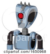 Poster, Art Print Of Blue Robot With Droid Head And Vent Mouth And Cyclops Eye And Three Spiked