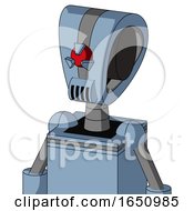 Poster, Art Print Of Blue Robot With Droid Head And Speakers Mouth And Angry Cyclops Eye