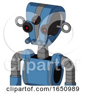 Blue Robot With Droid Head And Pipes Mouth And Three Eyed