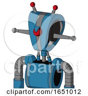 Poster, Art Print Of Blue Automaton With Droid Head And Angry Cyclops And Double Led Antenna