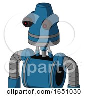 Poster, Art Print Of Blue Automaton With Cone Head And Red Eyed