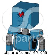 Blue Automaton With Box Head And Speakers Mouth And Angry Cyclops Eye