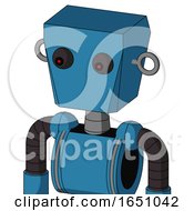 Poster, Art Print Of Blue Automaton With Box Head And Red Eyed