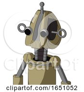 Army Tan Automaton With Droid Head And Speakers Mouth And Two Eyes And Single Antenna