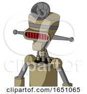 Army Tan Automaton With Vase Head And Speakers Mouth And Visor Eye And Radar Dish Hat