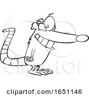 Cartoon Black And White Grinning Dirty Rat by toonaday