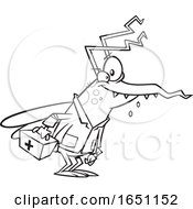 Poster, Art Print Of Cartoon Lineart Mosquito Doctor
