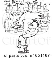 Poster, Art Print Of Cartoon Lineart Boy Visualizing