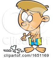 Cartoon Boy With A Broken Glass