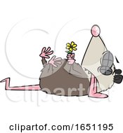 Cartoon Critter Playing Possum