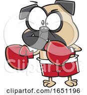 Cartoon Pugnacious Boxing Dog by toonaday