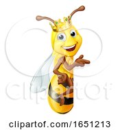 Poster, Art Print Of Queen Honey Bumble Bee Bumblebee In Crown Cartoon