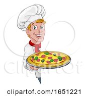 Poster, Art Print Of Pizza Chef Cartoon
