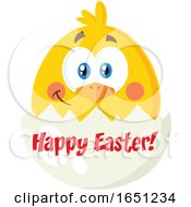 Poster, Art Print Of Hatching Chick In A Happy Easter Egg Shell
