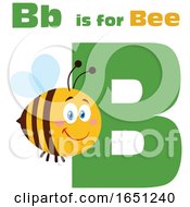 Poster, Art Print Of Cartoon B Is For Bee With A Happy Bee