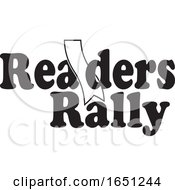 Black And White Readers Rally Design With A Bookmark