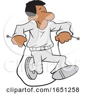 Cartoon Black Man Jumping Rope