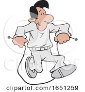 Cartoon Hispanic Man Jumping Rope