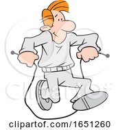 Cartoon White Man Jumping Rope