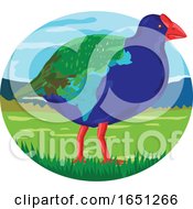 Poster, Art Print Of Retro Styled Takahe Bird