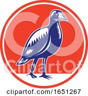 Retro Woodcut Takahe Bird