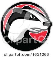 Poster, Art Print Of Badger Head Circle Mascot