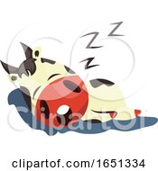 Poster, Art Print Of Cow Mascot Chilling