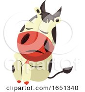 Cow Mascot Waving